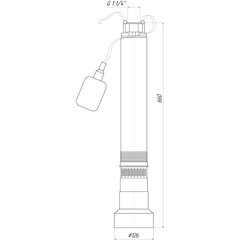 Насос колодязний OPTIMA OP 5,1 - 40/5 F 0,37 кВт P max=0.45 кВт (з поплавком)