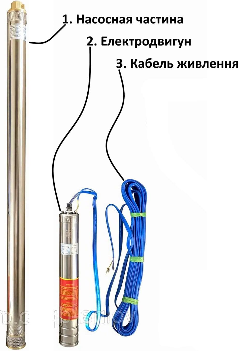 Насос свердловинний OPTIMA PM 3SDm2.5/20 0.75 кВт 90м + 55 м кабель