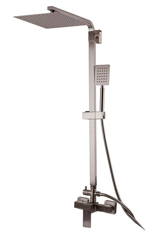 Душова система Globus Lux SICILIA SBQ-SH-125 Квадро Нержавійка, лійка 250х250mm, трубка квадрат, Комплект