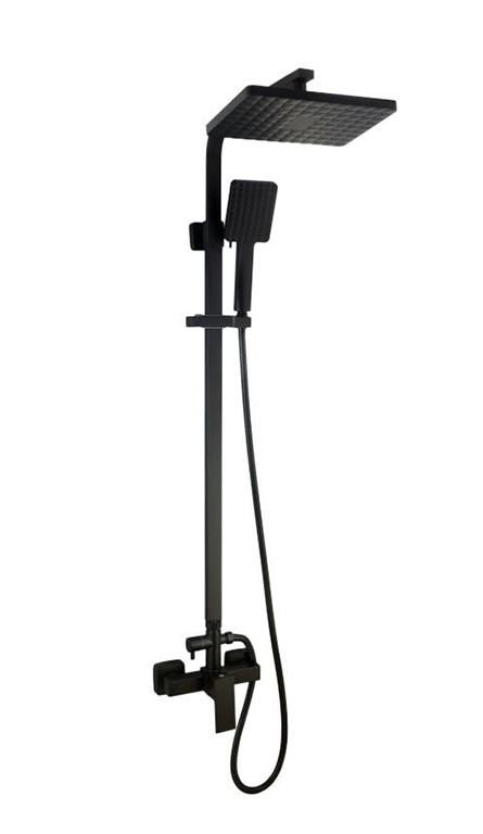 Душова система Globus Lux SICILIA SBQ-SH-125-BB Квадро Чорна, лійка Тропік ABS 250х180mm