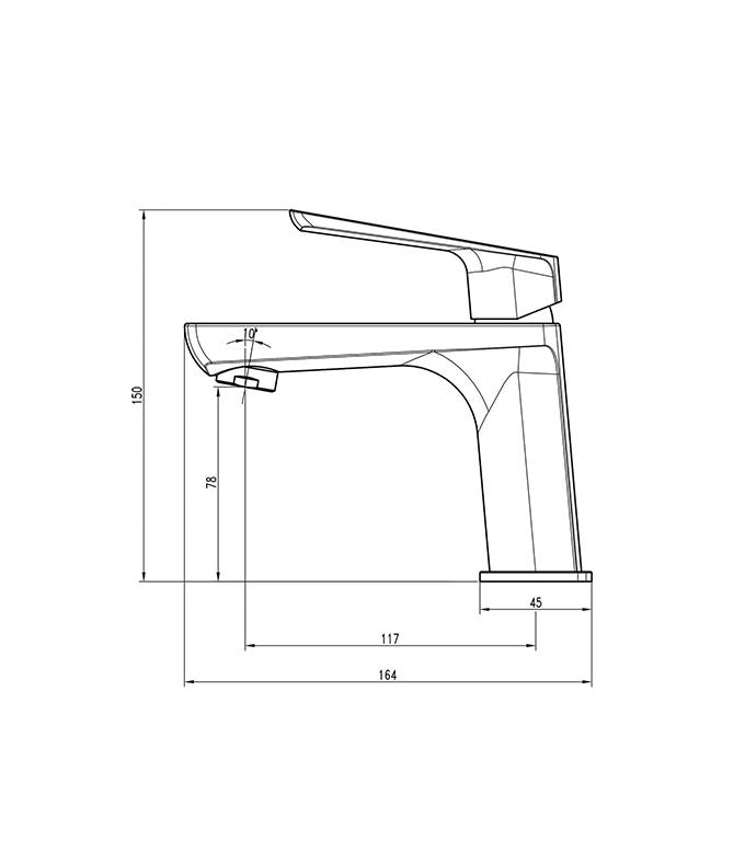 Змішувач для умивальника TOPAZ LEXI TL 21201-H57-BR Бронза