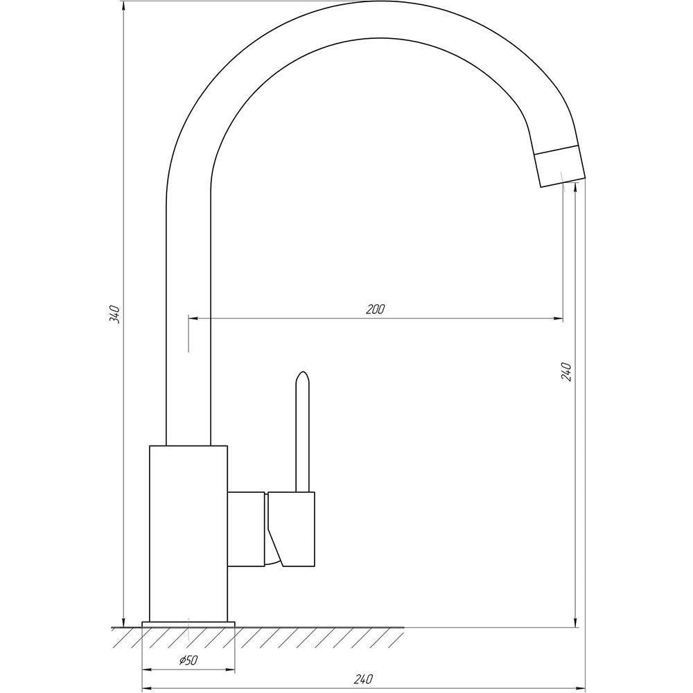 Змішувач для кухні TOPAZ BARTS TB 07403-H36