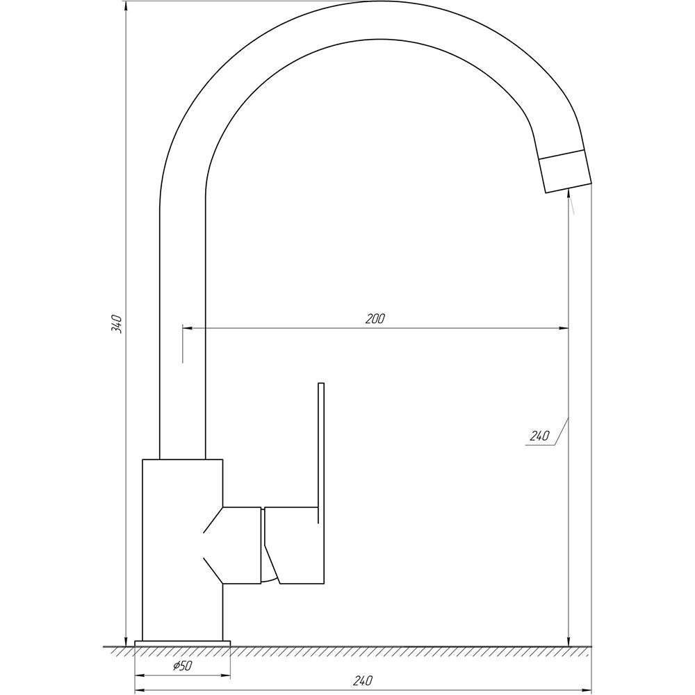 Змішувач для кухні TOPAZ BARTS TB 07403-H36