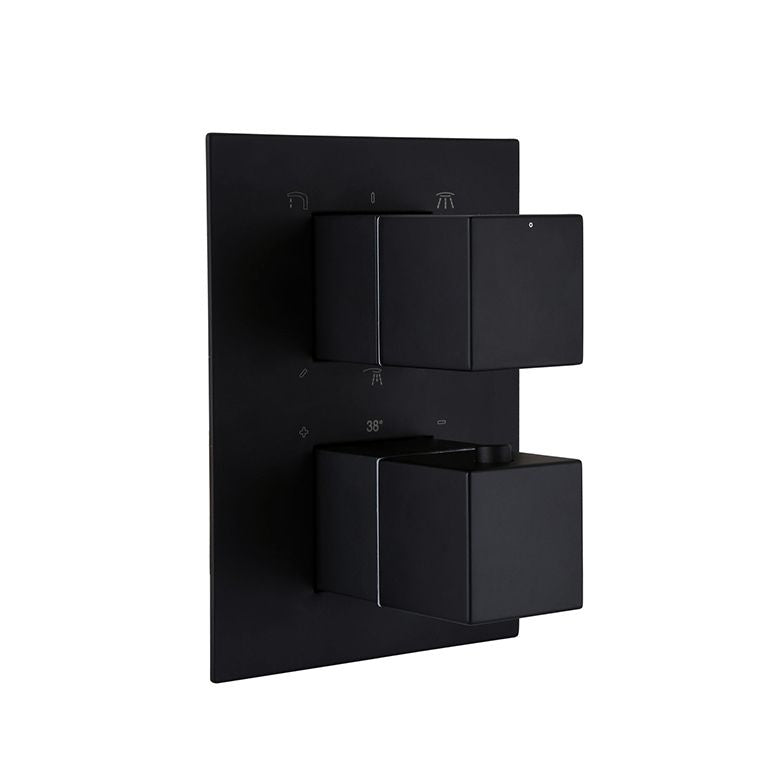Змішувач для душу вбудований TOPAZ ODISS TO 08117-L03-BL-TT Termostat Smart box/3 WAY, Комплект-Чорний
