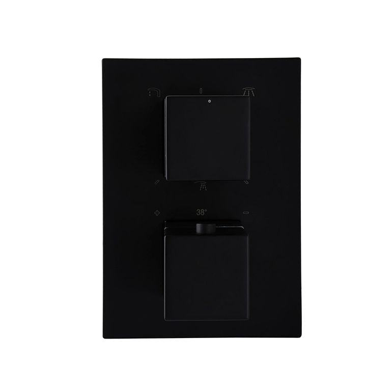 Змішувач для душу вбудований TOPAZ ODISS TO 08117-L03-BL-TT Termostat Smart box/3 WAY, Комплект-Чорний