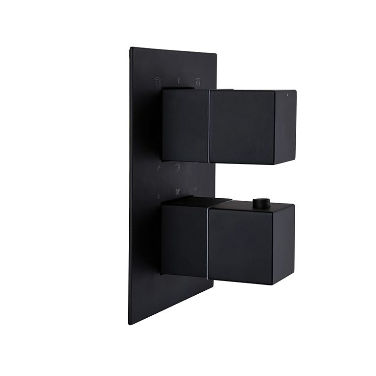 Змішувач для душу вбудований TOPAZ ODISS TO 08117-L03-BL-TT Termostat Smart box/3 WAY, Комплект-Чорний