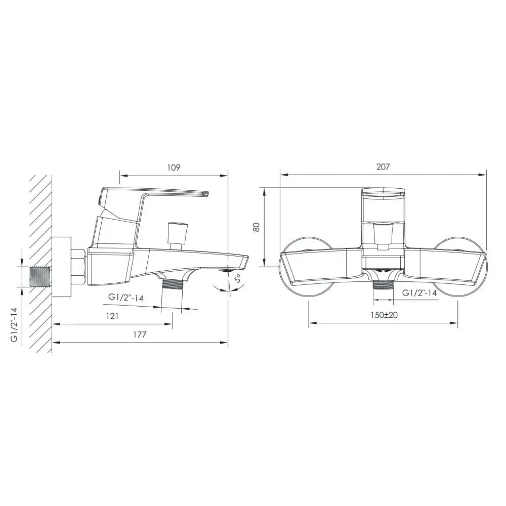 Змішувач для ванни IMPRESE GRAFIKY ZMK061901040, хром