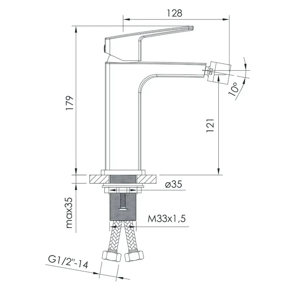 Змішувач для біде IMPRESE GRAFIKY ZMK061901070 хром