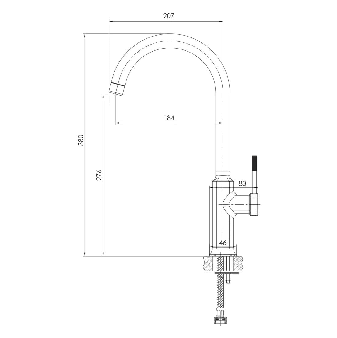 Змішувач для кухні IMPRESE BRENTA ZMK091908150 хром, 25 мм