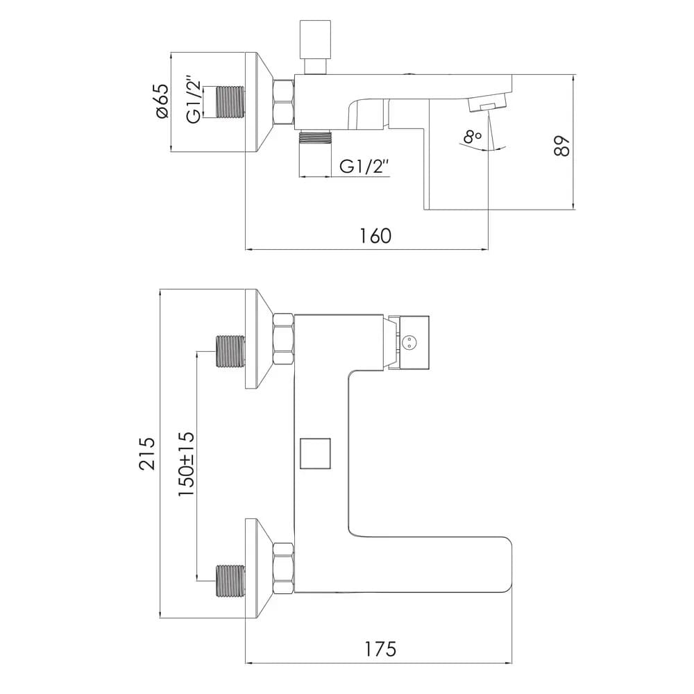 Змішувач для ванни IMPRESE KARLOV f03207601AA, хром