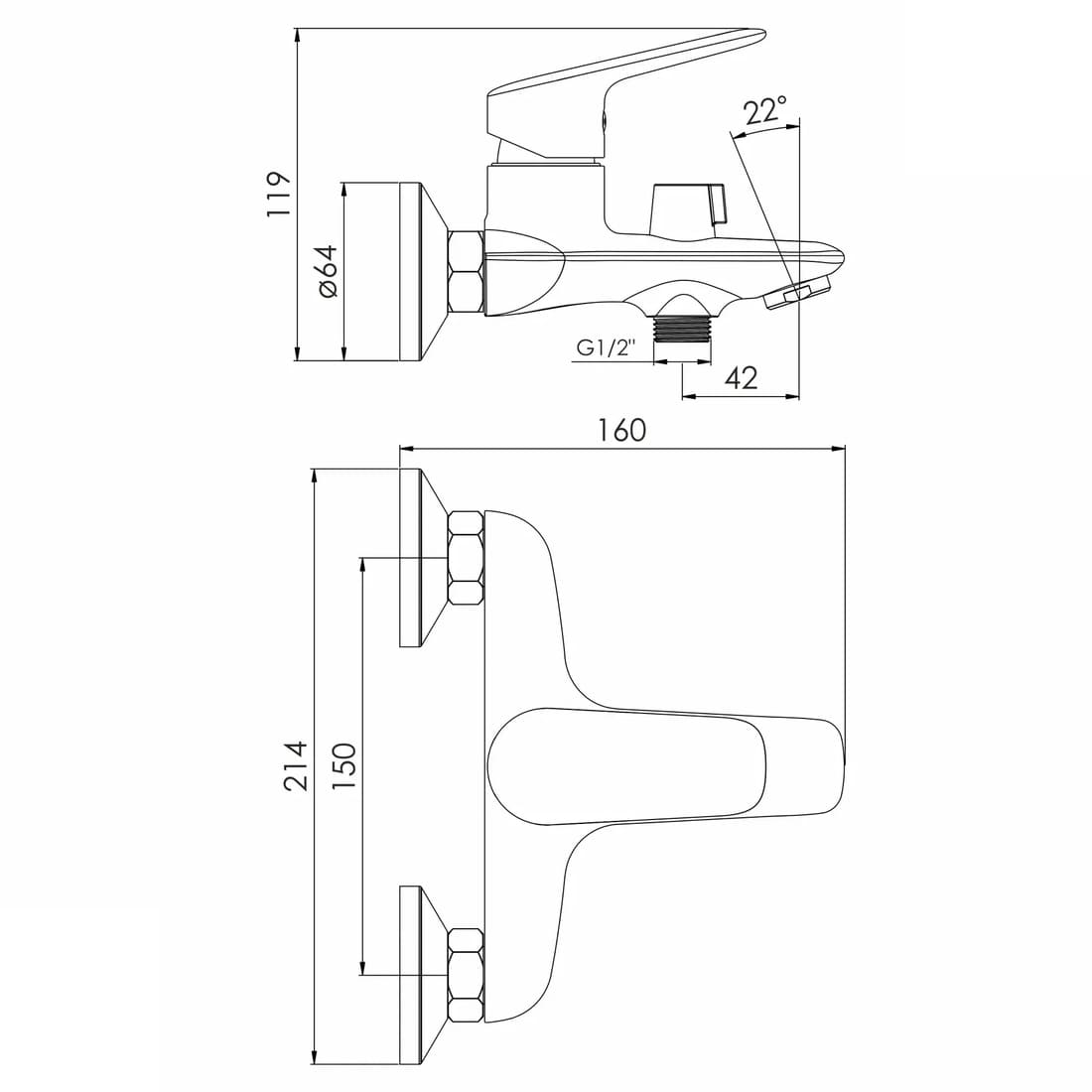 Змішувач для ванни IMPRESE ORLIK f03209401CA, хром