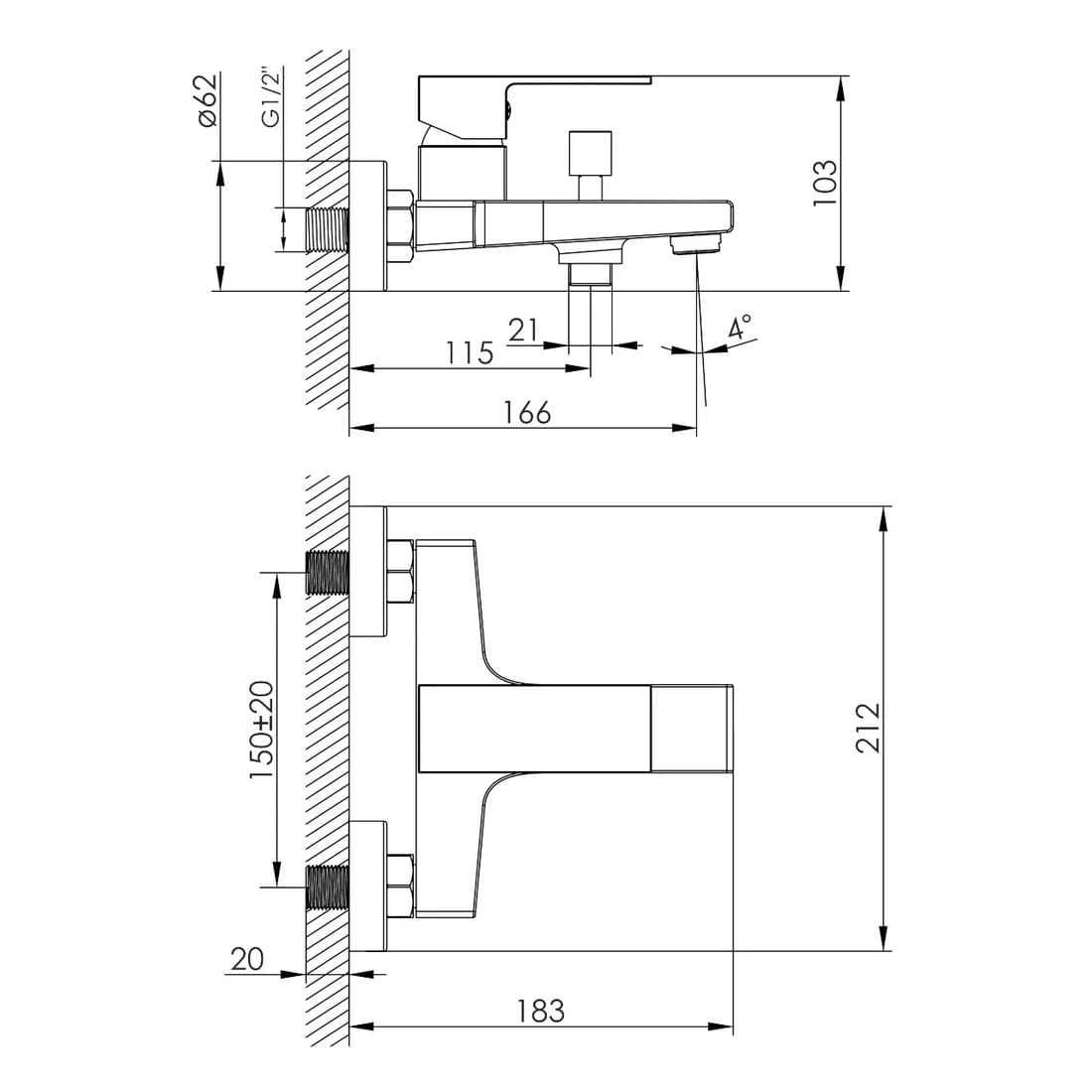 Змішувач для ванни IMPRESE VIOLIK f03210801AA, хром