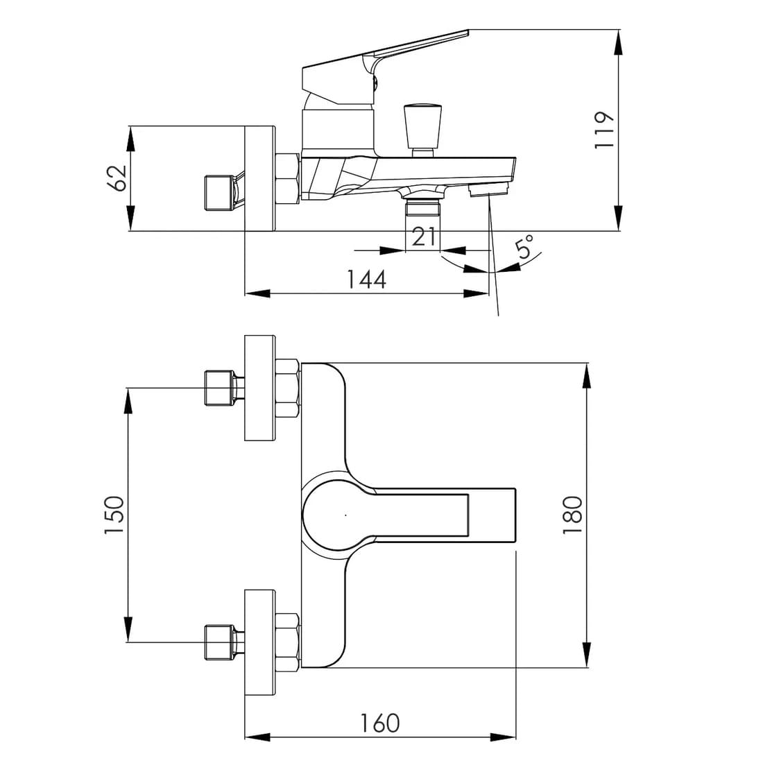 Змішувач для ванни IMPRESE MELNIK f03211001AA, хром
