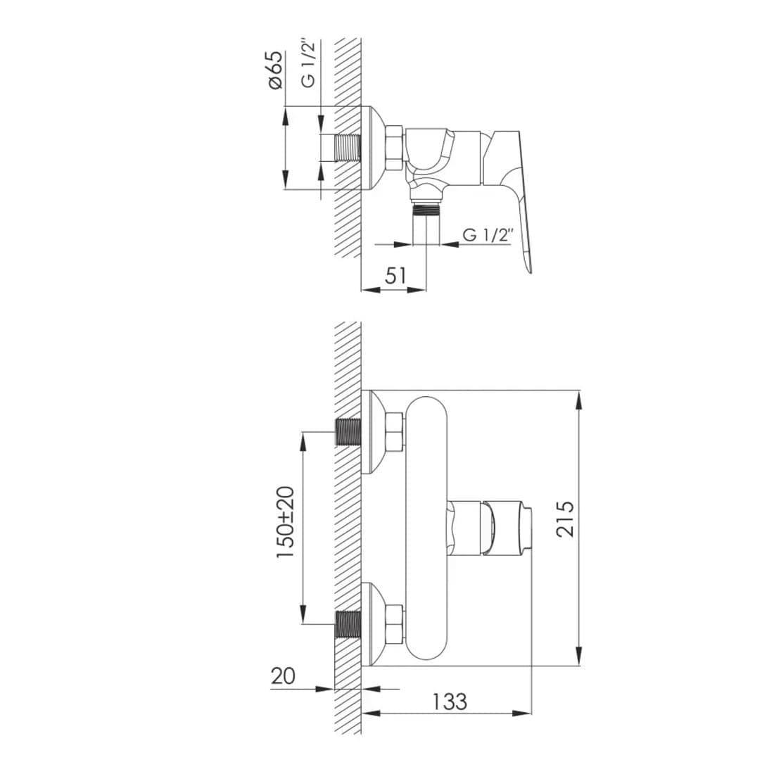 Змішувач для душу Imprese KUCERA f03303410AA