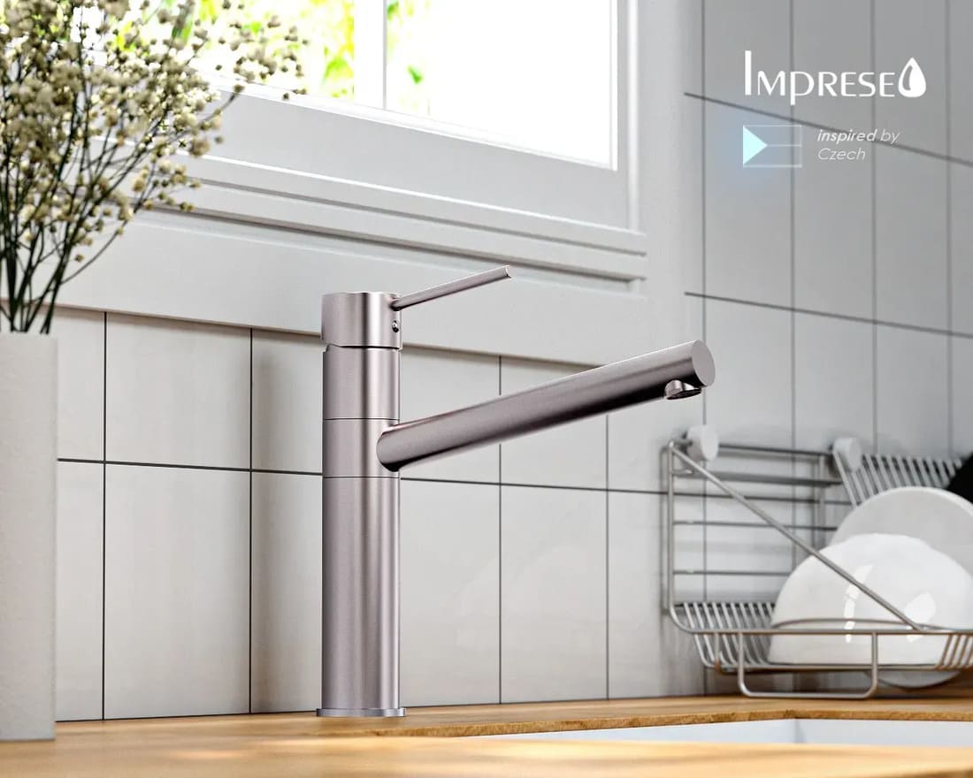 Змішувач для кухні IMPRESE PIVOT f03408502LS сталевий, 40 мм