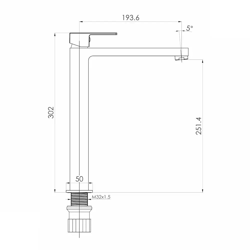 Змішувач для умивальника IMPRESE KARLOV f03507610AB, чорний матовий, 25 мм
