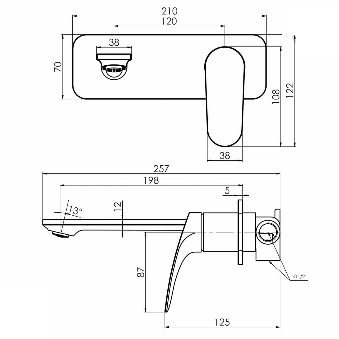Змішувач прихованого монтажу для умивальника IMPRESE PERLA f03508001CC, хром, 35 мм