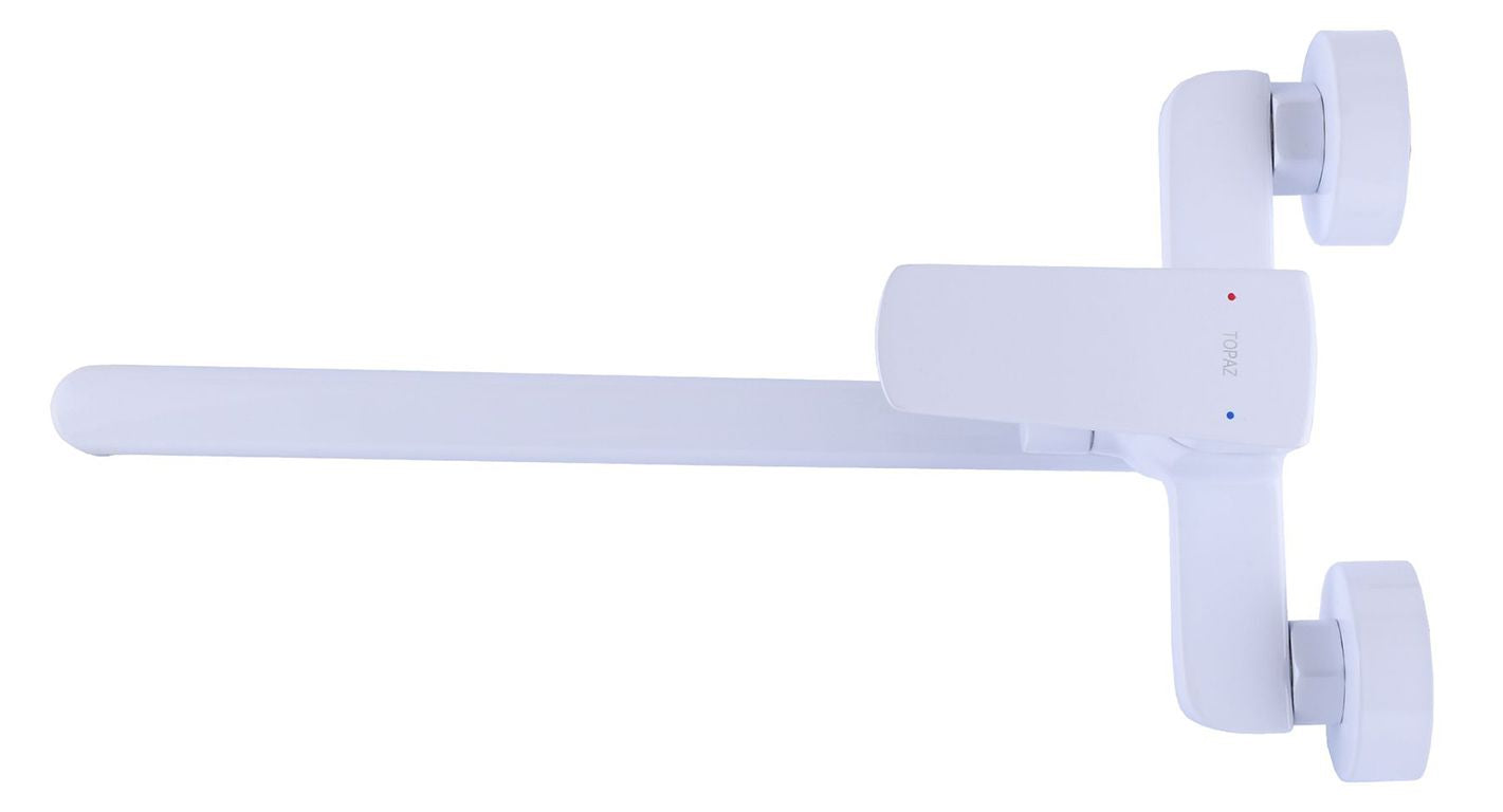 Змішувач для ванни TOPAZ LEXI TL21208A-H57-W носик (вилив) 350мм, EURO перемикач, cartridge D35, білий матовий